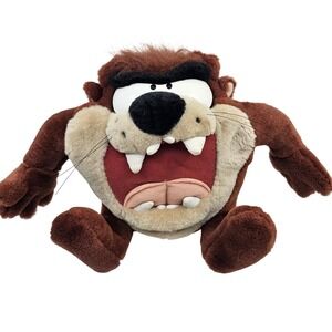Looney Tunes Tasmanian Devil Taz 1997 Vintage Plush Play-By-Play 8 Inch Tested